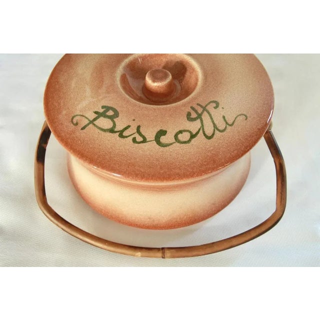 Mid-Century Ceramic and Bamboo Cookie Jar, Italy, 1960s For Sale - Image 4 of 9