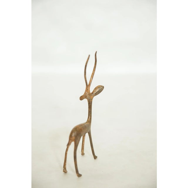 Tribal Vintage African Copper Left Facing Alert Gazelle For Sale - Image 3 of 7