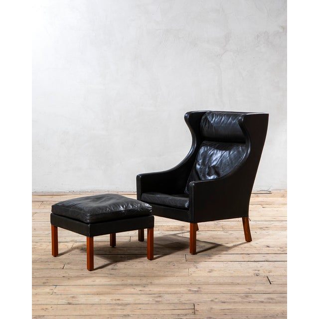 Wood Set of Mod. 2204 Lounge Chair and Ottoman from Børge Mogensen, 1960s For Sale - Image 7 of 7