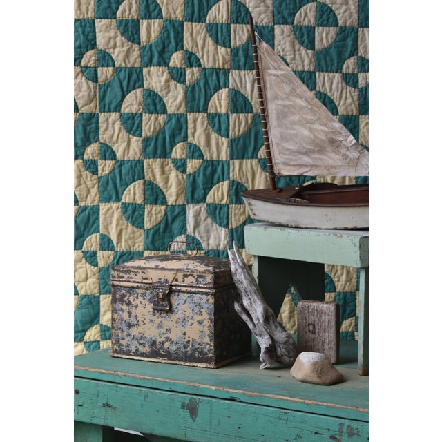 Antique Weathered Cream-Painted Tin Box, Circa Late 19th - Early 20th Century For Sale - Image 15 of 16