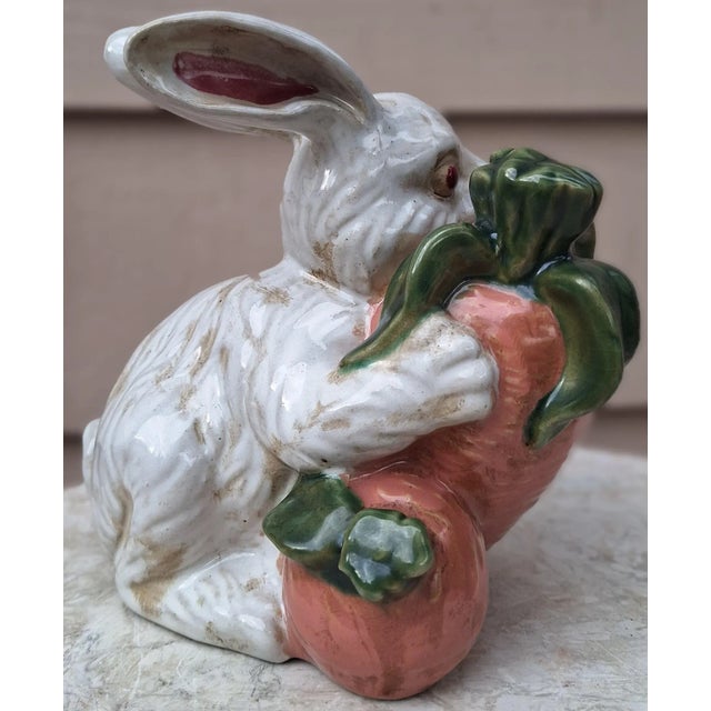 Traditional Vintage Italian Painted & Glazed Easter Rabbit Figure - Made in Italy For Sale - Image 3 of 12