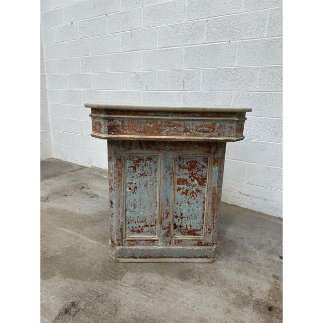 This former reception counter has been completely restored. It has a small functional drawer at the back and two storage...