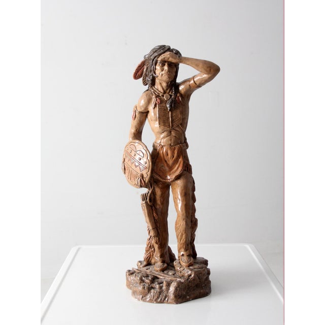 1970s Vintage Native American Indian Statuary Figurine For Sale - Image 5 of 12