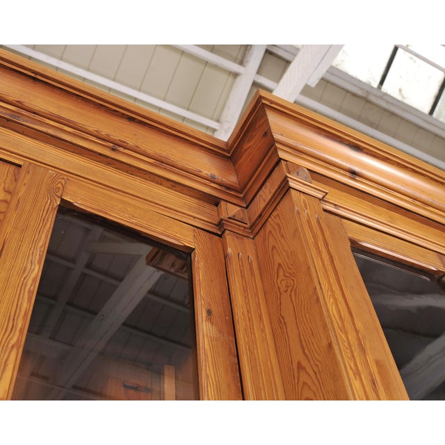 French Provincial Pine Library Bibliotheque Bookcase 10 Ft For Sale - Image 10 of 18