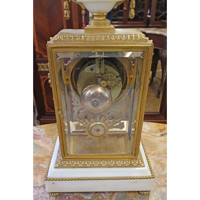 French Napoleon III Bronze & Glass Mantel Clock by Vincenti & Cie Circa 1870 For Sale - Image 14 of 16