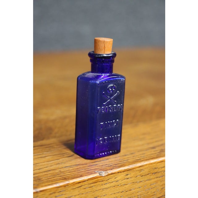 Antique Cobalt Blue Kr-3 Poison Bottle – Skull & Crossbones, Tinct. Iodine For Sale In Philadelphia - Image 6 of 15
