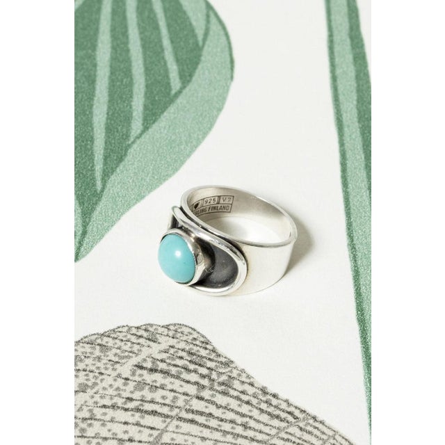 Silver and Turquoise Ring by Erik Granit, 1974 For Sale - Image 6 of 6