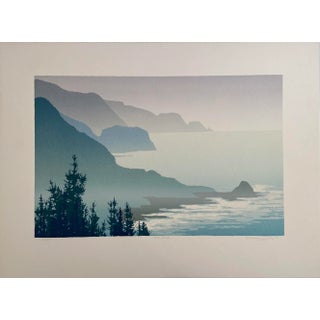 1990s Big Sur, California Landscape Silkscreen Limited Edition Print by Peter and Traudl Markgraf For Sale