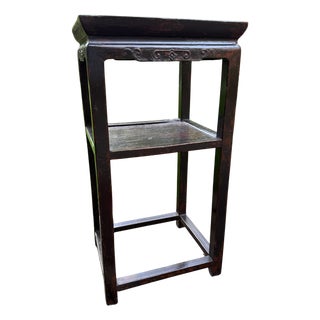 Antique Chinese 2-Tier Hardwood Stand For Sale