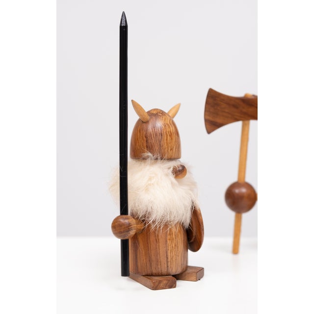 Teak Viking Figurines by Kay Bojesen, 1960s, Set of 3 For Sale - Image 4 of 10