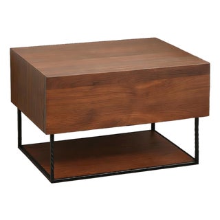 Floating Nightstand With Drawer, Solid Walnut Wall Mounted Bedside Table, Narrow Minimalist Bedroom Nightstand For Sale