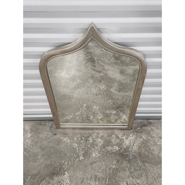 Silver Leaf Painted Marrocan Style Mirror For Sale - Image 10 of 12