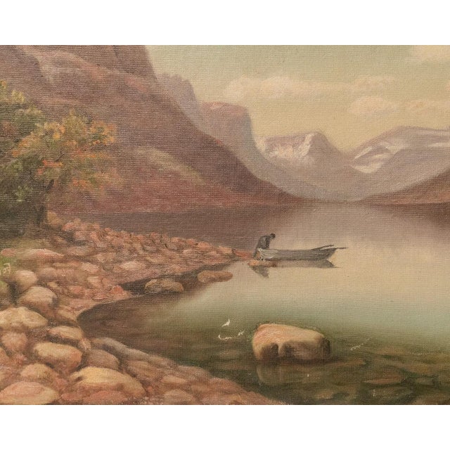Early 20th Century Early 20th Century Signed Landscape Antique Oil Painting For Sale - Image 5 of 10