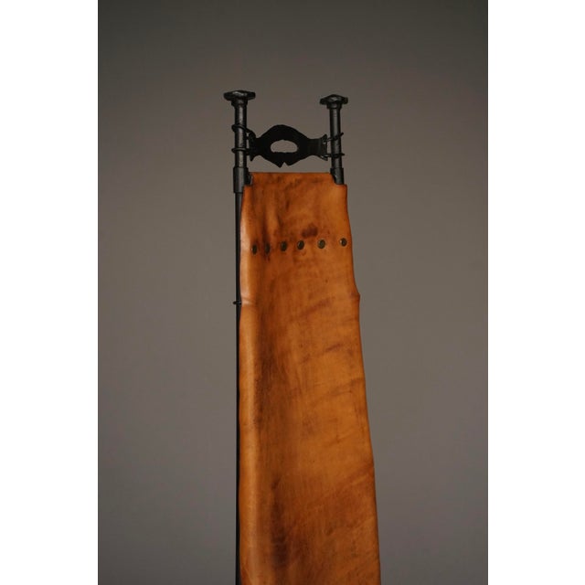 Iron & Leather Side Chair from Sido and François Thévenin, 1980s For Sale - Image 10 of 16