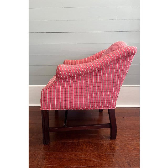 These pretty chairs, upholstered in an attractive silk/cotton fabric , are in good vintage condition. There are some very...