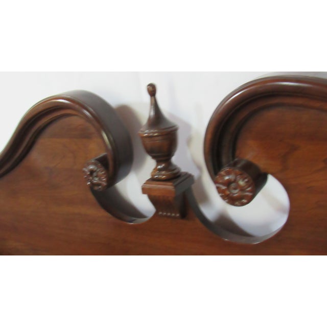 1980s Ethan Allen Georgian Court Cherry King Bed Poster Designer For Sale - Image 6 of 8
