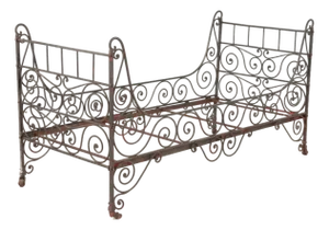 French Wrought Iron Folding Campaign Bed