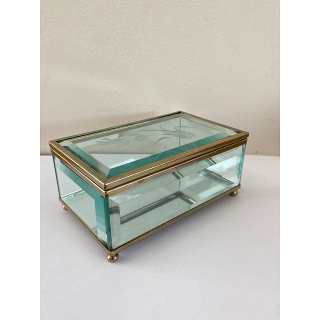 Vintage Italian Art Deco Beveled Glass Box, Italy, 1930 For Sale - Image 16 of 18