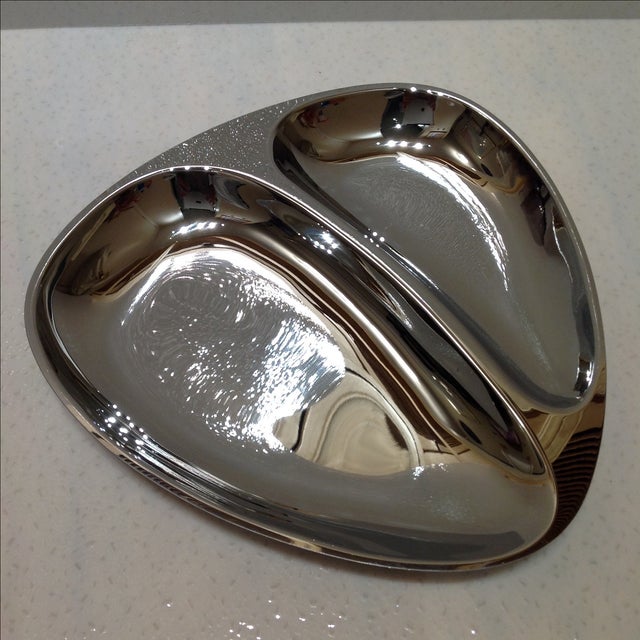 Mid-Century Modern Chrome Serving Dish For Sale - Image 4 of 7
