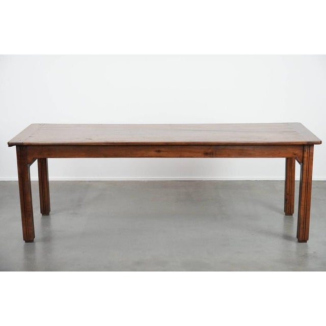 French Farmhouse Dining Table with Two Drawers For Sale - Image 5 of 18