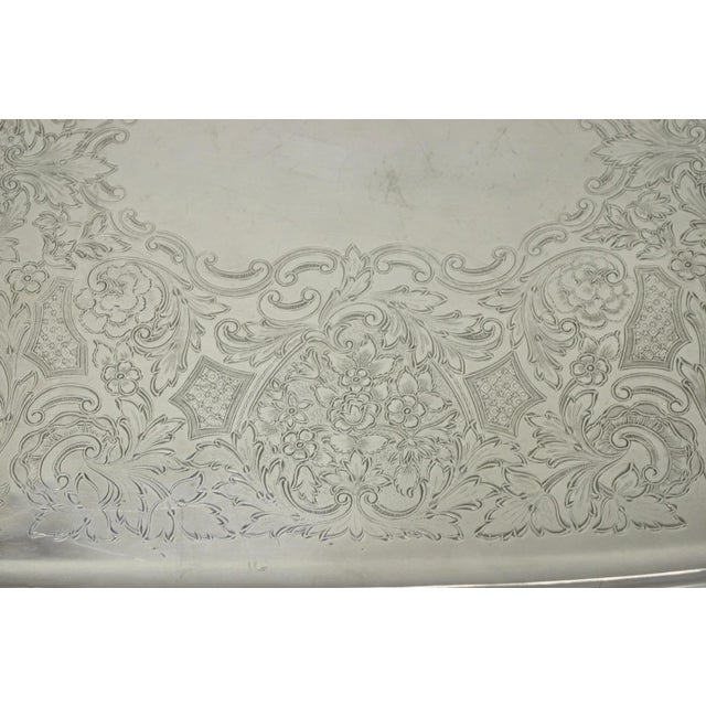 Mid 20th Century Vintage Poole Epca Sevenoaks 650 Large Silver Plated Serving Platter Bar Tray B For Sale - Image 5 of 17