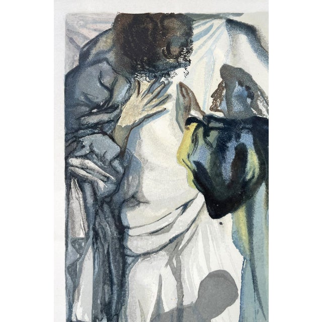 Vintage Dali etch ‘The blind for envy’ from the 1960s in a frame. Has some traces of use such as discoloration. In normal...