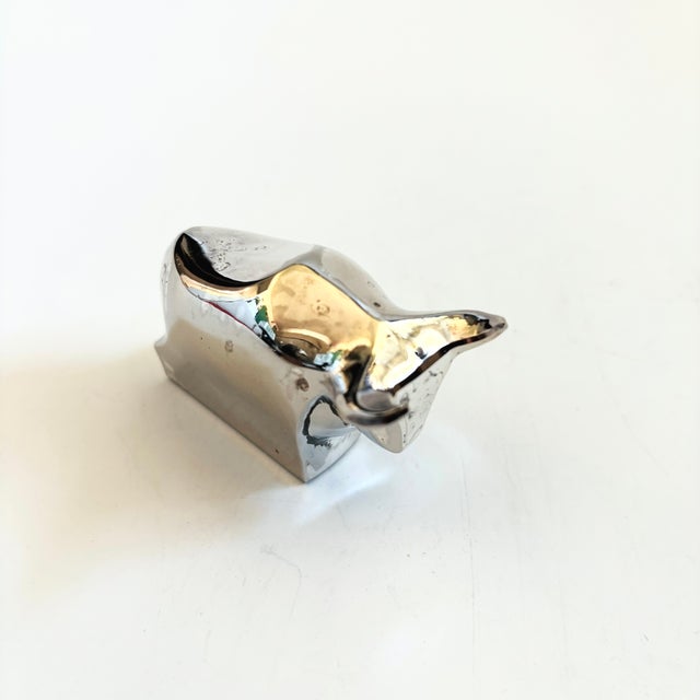 Dansk Designs Dansk Silver Plated Bull Figurine For Sale - Image 4 of 8