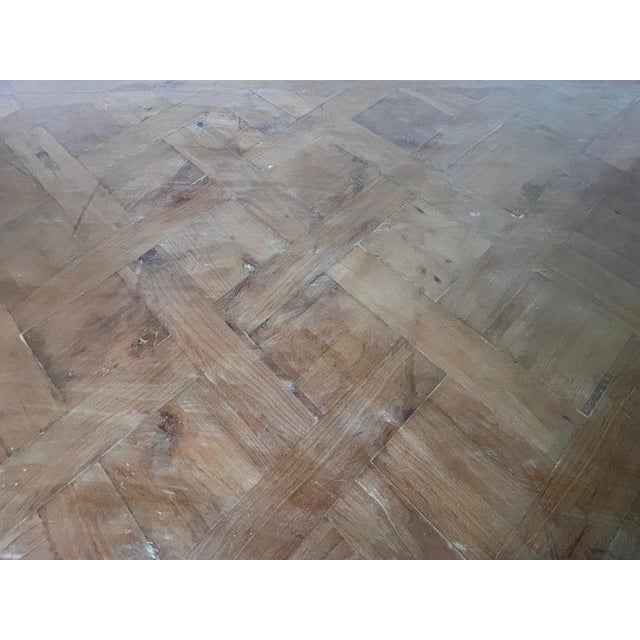 1900 - 1909 Rustic Painted Dining Table W/ Herringbone Pattern Top For Sale - Image 5 of 16
