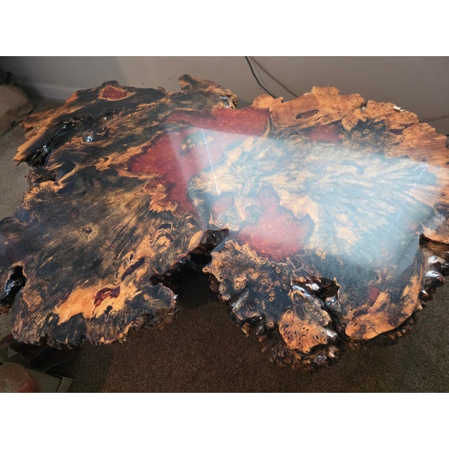 Beautiful redwood table. 70s one owner Taken care of was bought in 1972 One of a kind piece