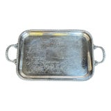 1930's Crescent Silver Plated Serving Tray For Sale