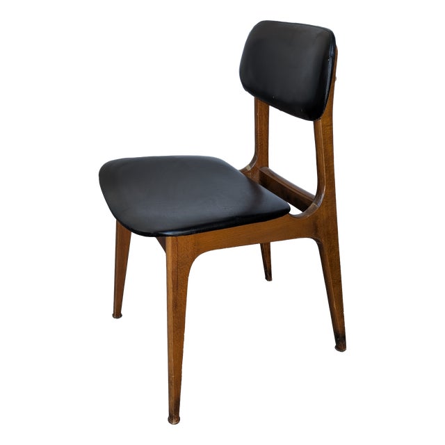 Vintage Dining Chair in Black Leather from Stol Kamnik, 1970s For Sale