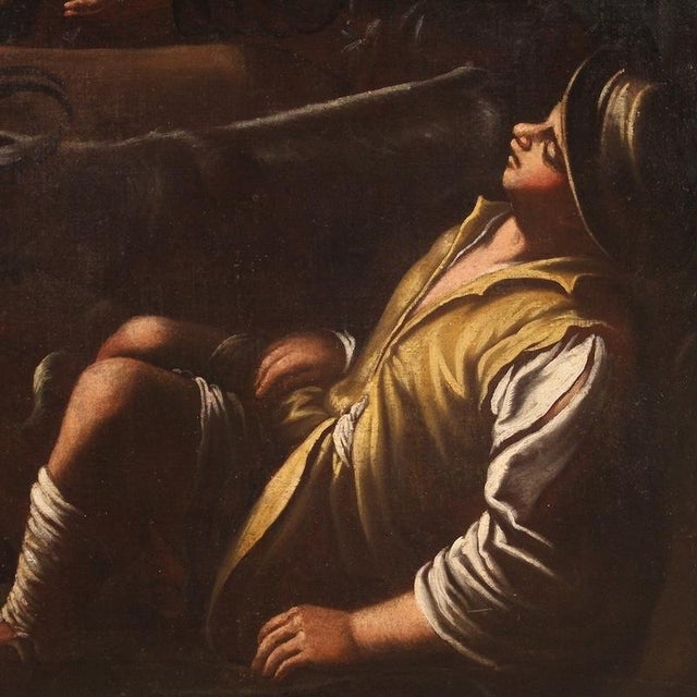 Bassano School Artist, The Announcement to the Shepherds, 1630, Oil on Canvas For Sale - Image 9 of 13