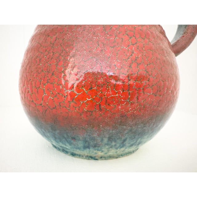 Vintage French Accolay Ceramic Pitcher in Red Crackle Glaze, 1960s For Sale - Image 15 of 18
