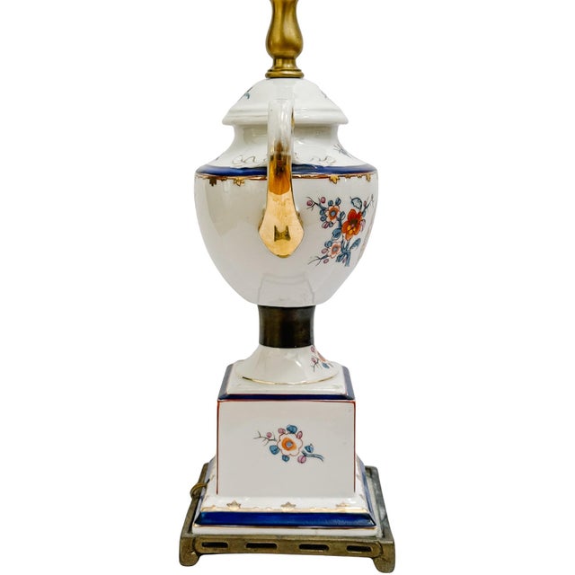 Mid-Century Modern Kaiser Kuhn Swedish Armorial Porcelain Urn Table Lamp For Sale In San Diego - Image 6 of 11