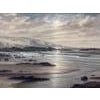Beach Seascape Painting of the Devon Coastline at Sunrise on the South Coast of England, by 20th Century British Artist,...
