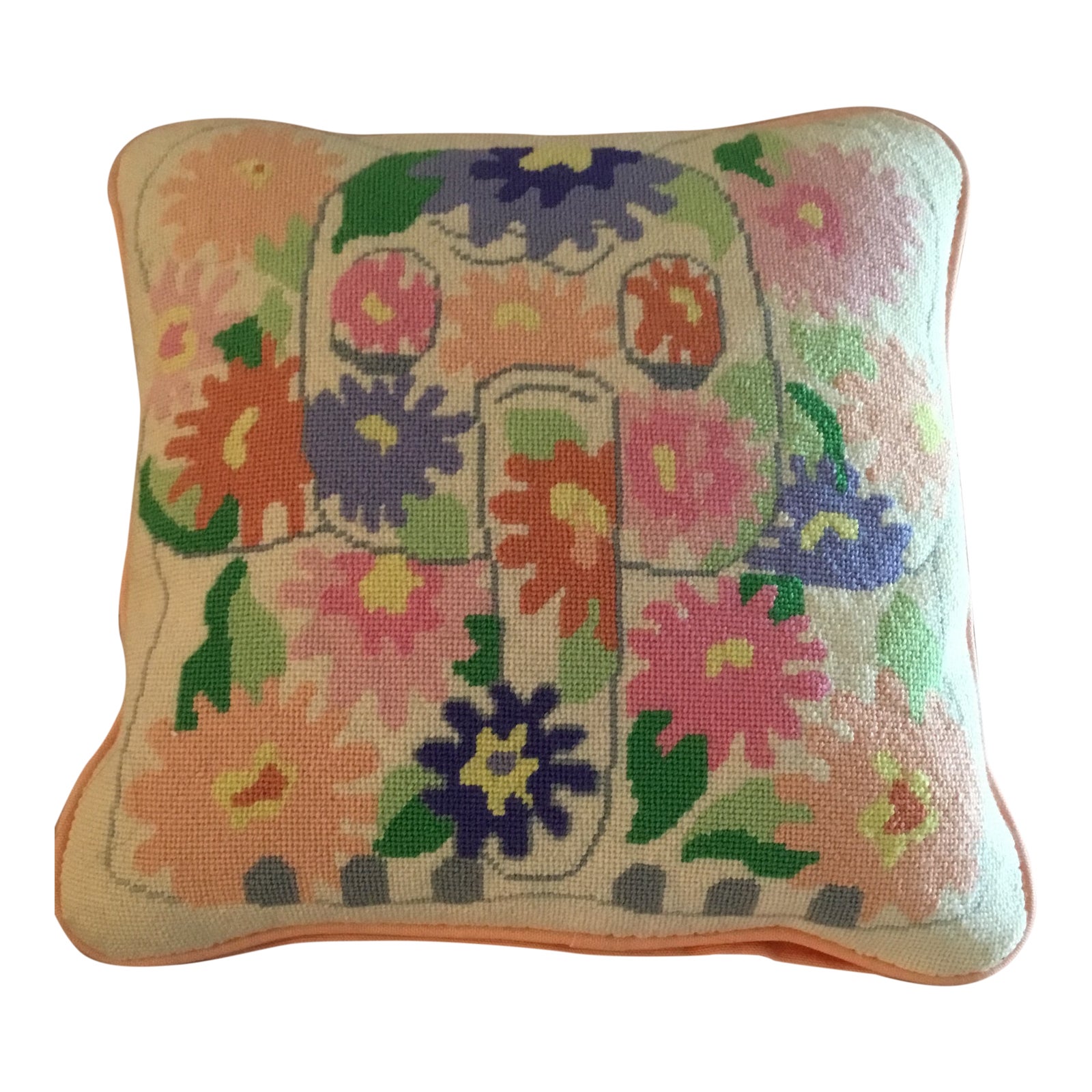 1970s Vintage Needlepoint Pillow Chairish