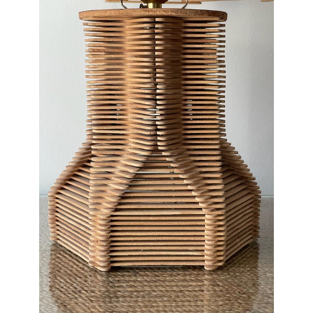 Mid-Century Handcrafted Sculptural Wood Table Lamp For Sale - Image 10 of 11