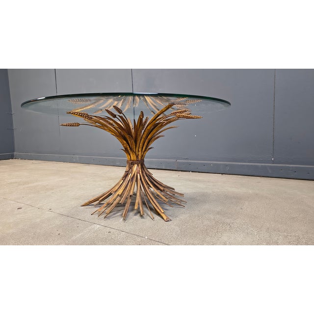 Vintage Gilt Metal Sheaf of Wheat Coffee Table in the style of Coco Chanel, 1960s For Sale - Image 6 of 11