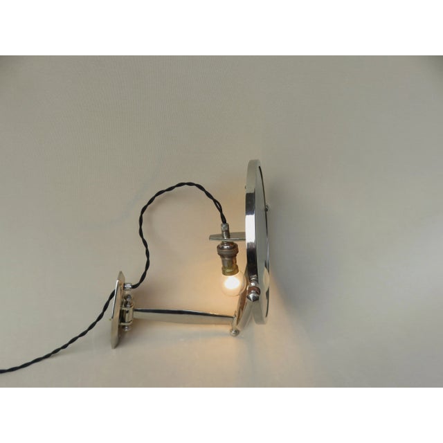 Art Deco French Nickel-Plated Illuminated Wall Mirror from Brot, 1920s For Sale - Image 11 of 18