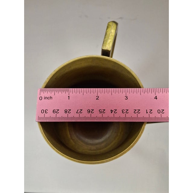 Rare 19th C. Hebrew Engraved Netilat Yadayim Brass Wash Cup Negel Vasser Judaica For Sale - Image 13 of 14