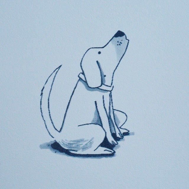 Paper SAMPLE - Schumacher x The New Yorker Good Dogs Everywhere Wallpaper In Sky & Navy Blue For Sale - Image 7 of 7