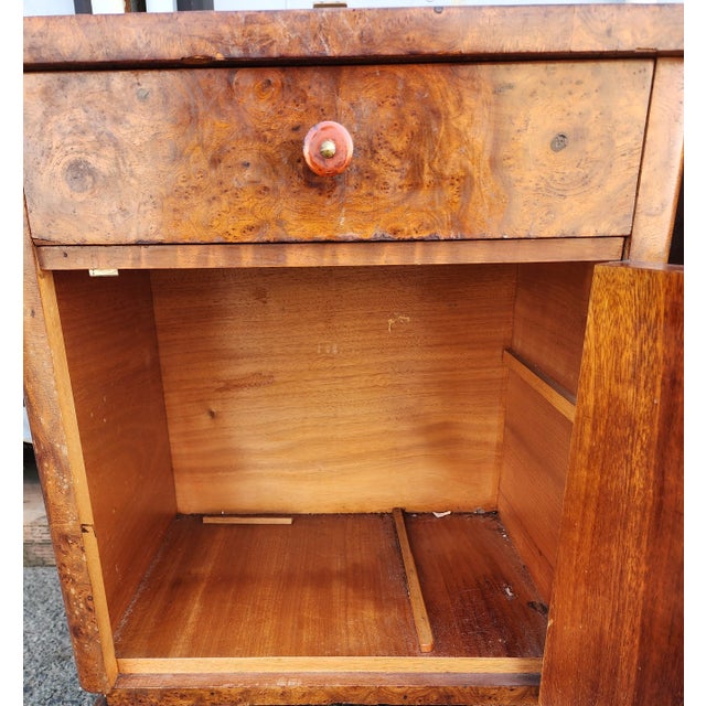 Antique Burlwood Art Deco Moderne Nightstands a Pair Chairish