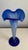 Tall Blue Satin Glass Trumpet Vase For Sale - Image 4 of 8