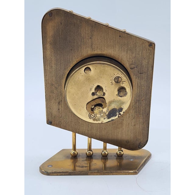 Gold Brass 7 Jewels Table Clock from Europa, Germany, 1950s-1960s For Sale - Image 8 of 12