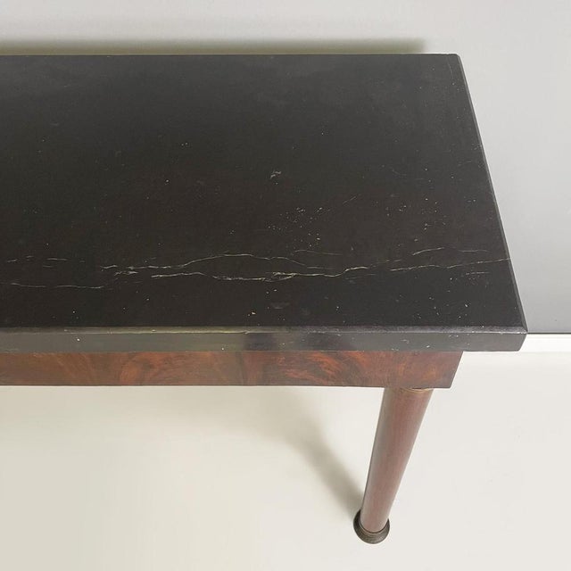 Empire Italian Console Table in Black Marble and Walnut Wood, 1820s For Sale - Image 10 of 14