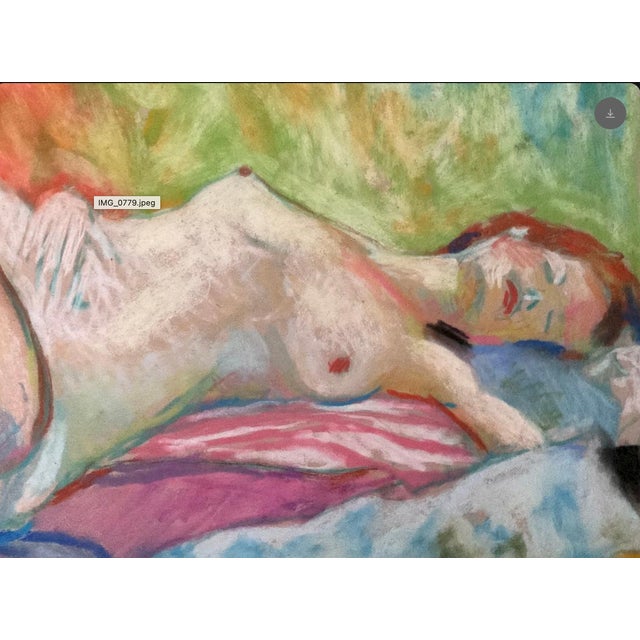 pastel nude on paper study of the graceful female form, inspired by local fresh color