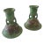 1940s Style Roseville Style Pottery Candlestick Holders - a Pair For Sale