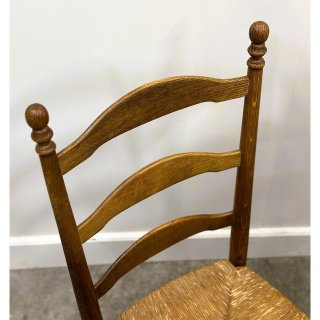 105cm high x 44cm deep x 45cm wide. Seat height 45cm. Set of 6 French Provence Oak Farmhouse Rush Seat Dining Chairs - Set...