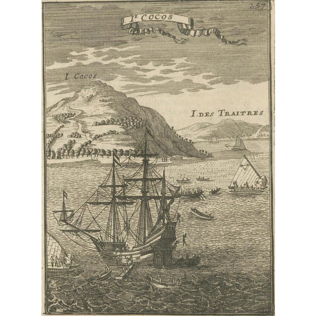 17th Century Antique Engraving Cocos Island, 1683 For Sale - Image 5 of 10