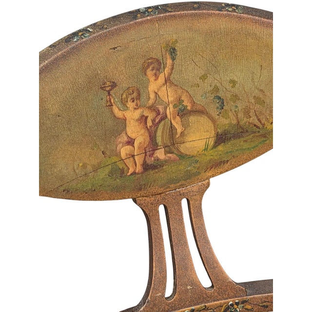 Cream 19th Century French Louis XV Style Hand-Painted Romantic Settee / Loveseat For Sale - Image 8 of 18